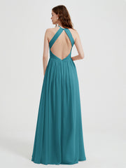 Licou Mousseline Robes Avec Corsage Plissé Jade Grande Taille