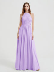 Licou Mousseline Robes Avec Corsage Plissé Lilas