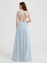 Licou Mousseline Robes Avec Corsage Plissé Brume Grande Taille
