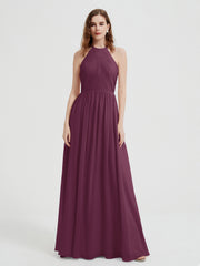 Licou Mousseline Robes Avec Corsage Plissé Mûre