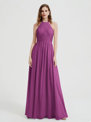 Licou Mousseline Robes Avec Corsage Plissé Orchidee Grande Taille