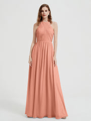 Licou Mousseline Robes Avec Corsage Plissé Papaye Grande Taille