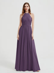 Licou Mousseline Robes Avec Corsage Plissé Plum Grande Taille