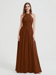 Licou Mousseline Robes Avec Corsage Plissé terracotta
