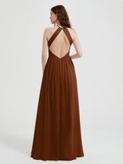 Licou Mousseline Robes Avec Corsage Plissé terracotta