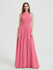 Licou Mousseline Robes Avec Corsage Plissé Pastèque Grande Taille