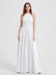 Licou Mousseline Robes Avec Corsage Plissé Blanc Grande Taille