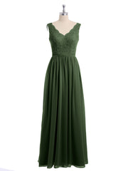 Dentelle Top Et Mousseline Bas Robes Longues Olive Verte