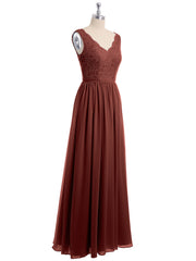 Dentelle Top Et Mousseline Bas Robes Longues terracotta