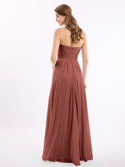 Sans Bretelles Col En Cœur Mousseline Robes terracotta