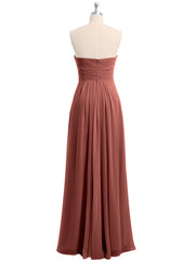Sans Bretelles Col En Cœur Mousseline Robes terracotta