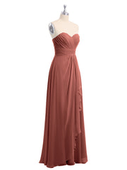 Sans Bretelles Col En Cœur Mousseline Robes terracotta