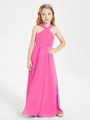 Robes de Demoiselles d'Honneur Junior Longues à Décolleté Grec Azalée