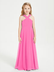 Robes de Demoiselles d'Honneur Junior Longues à Décolleté Grec Azalée