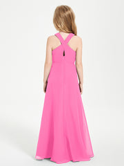 Robes de Demoiselles d'Honneur Junior Longues à Décolleté Grec Azalée