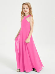 Robes de Demoiselles d'Honneur Junior Longues à Décolleté Grec Azalée