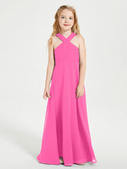 Robes de Demoiselles d'Honneur Junior Longues à Décolleté Grec Azalée
