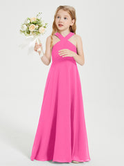 Robes de Demoiselles d'Honneur Junior Longues à Décolleté Grec Azalée
