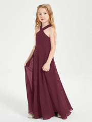 Robes de Demoiselles d'Honneur Junior Longues à Décolleté Grec Cabernet