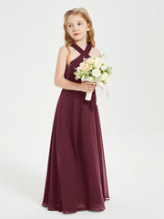 Robes de Demoiselles d'Honneur Junior Longues à Décolleté Grec Cabernet