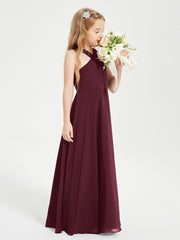 Robes de Demoiselles d'Honneur Junior Longues à Décolleté Grec Cabernet