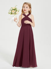 Robes de Demoiselles d'Honneur Junior Longues à Décolleté Grec Cabernet