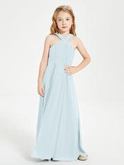 Robes de Demoiselles d'Honneur Junior Longues à Décolleté Grec Brume