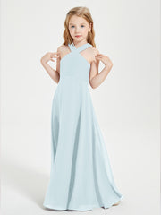 Robes de Demoiselles d'Honneur Junior Longues à Décolleté Grec Brume