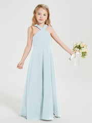 Robes de Demoiselles d'Honneur Junior Longues à Décolleté Grec Brume