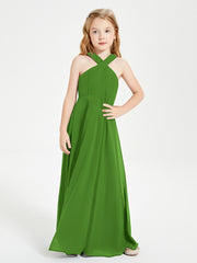 Robes de Demoiselles d'Honneur Junior Longues à Décolleté Grec Mousse