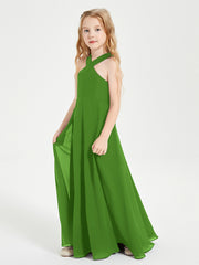 Robes de Demoiselles d'Honneur Junior Longues à Décolleté Grec Mousse