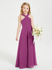Robes de Demoiselles d'Honneur Junior Longues à Décolleté Grec Orchidee