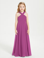 Robes de Demoiselles d'Honneur Junior Longues à Décolleté Grec Orchidee