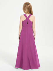 Robes de Demoiselles d'Honneur Junior Longues à Décolleté Grec Orchidee