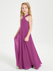 Robes de Demoiselles d'Honneur Junior Longues à Décolleté Grec Orchidee