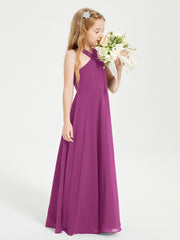 Robes de Demoiselles d'Honneur Junior Longues à Décolleté Grec Orchidee