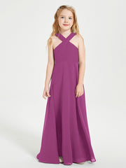 Robes de Demoiselles d'Honneur Junior Longues à Décolleté Grec Orchidee