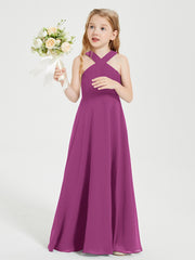 Robes de Demoiselles d'Honneur Junior Longues à Décolleté Grec Orchidee