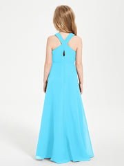 Robes de Demoiselles d'Honneur Junior Longues à Décolleté Grec Piscine