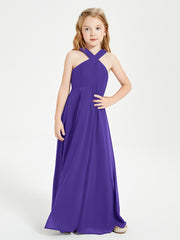 Robes de Demoiselles d'Honneur Junior Longues à Décolleté Grec Régence
