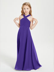 Robes de Demoiselles d'Honneur Junior Longues à Décolleté Grec Régence