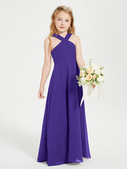 Robes de Demoiselles d'Honneur Junior Longues à Décolleté Grec Régence