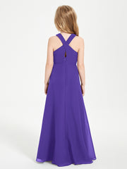 Robes de Demoiselles d'Honneur Junior Longues à Décolleté Grec Régence