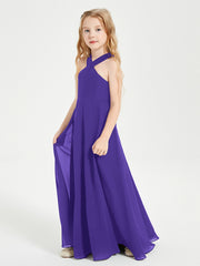 Robes de Demoiselles d'Honneur Junior Longues à Décolleté Grec Régence