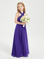 Robes de Demoiselles d'Honneur Junior Longues à Décolleté Grec Régence