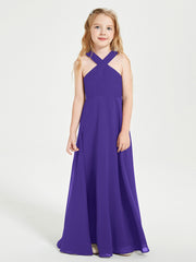 Robes de Demoiselles d'Honneur Junior Longues à Décolleté Grec Régence