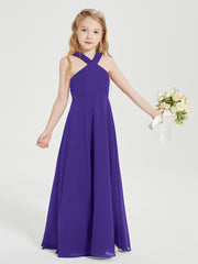 Robes de Demoiselles d'Honneur Junior Longues à Décolleté Grec Régence