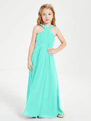 Robes de Demoiselles d'Honneur Junior Longues à Décolleté Grec Spa