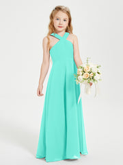 Robes de Demoiselles d'Honneur Junior Longues à Décolleté Grec Spa