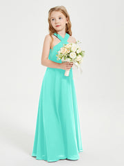 Robes de Demoiselles d'Honneur Junior Longues à Décolleté Grec Spa